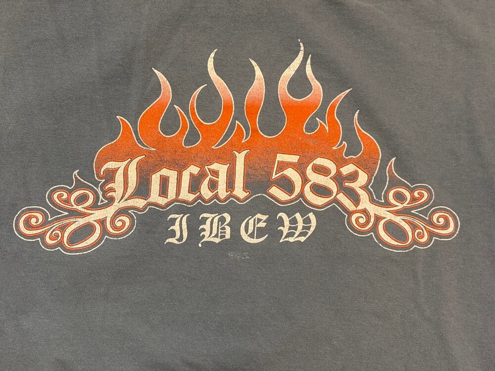 Vintage Local 583 IBEW Electrical Union Large long sleeve grunge shirt
